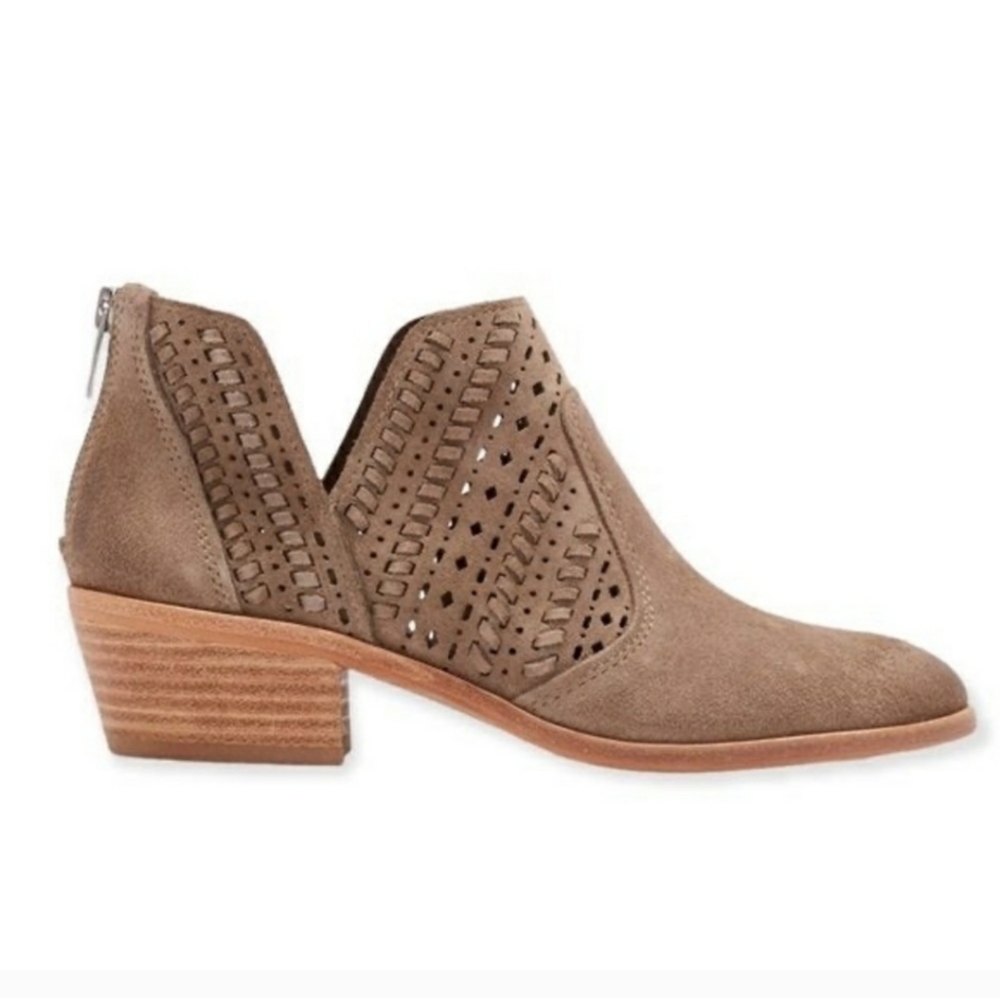 Vince Camuto Prasata Suede Leather Bootie Taupe Size 9.5